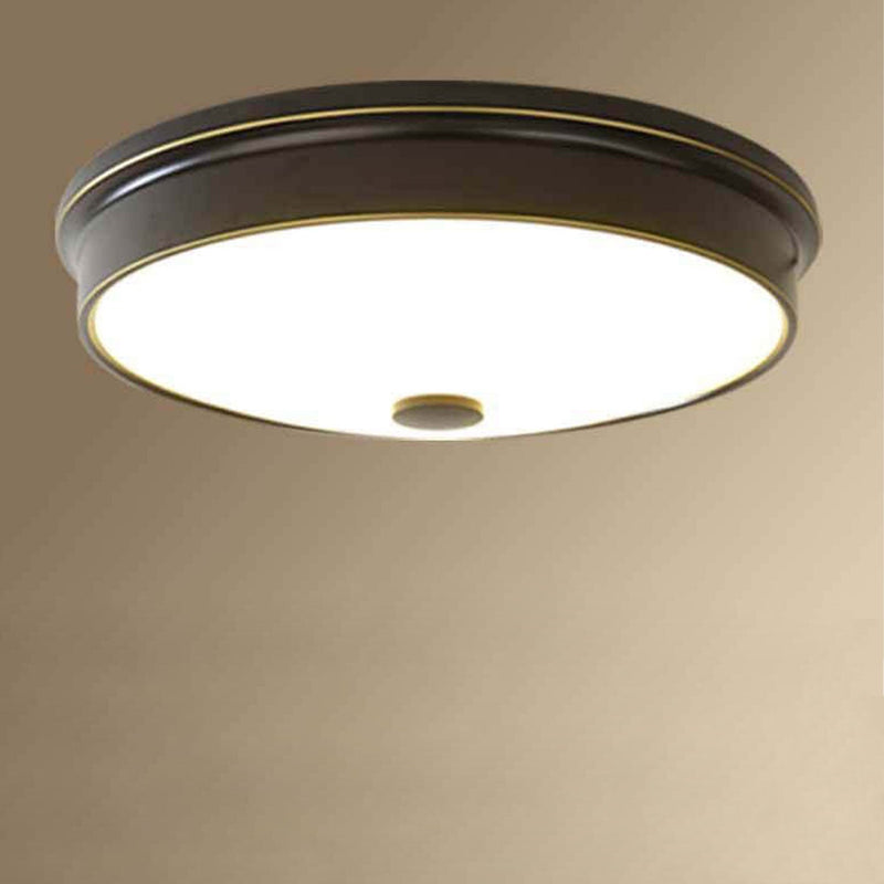 Vintage Luxury Round Glass LED Flush Mount Ceiling Light