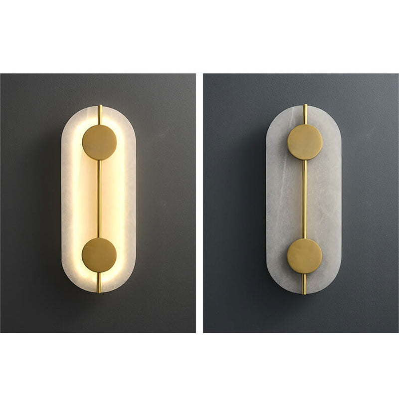 Modern Brass Lucite Circle LED Wall Sconce Lamp