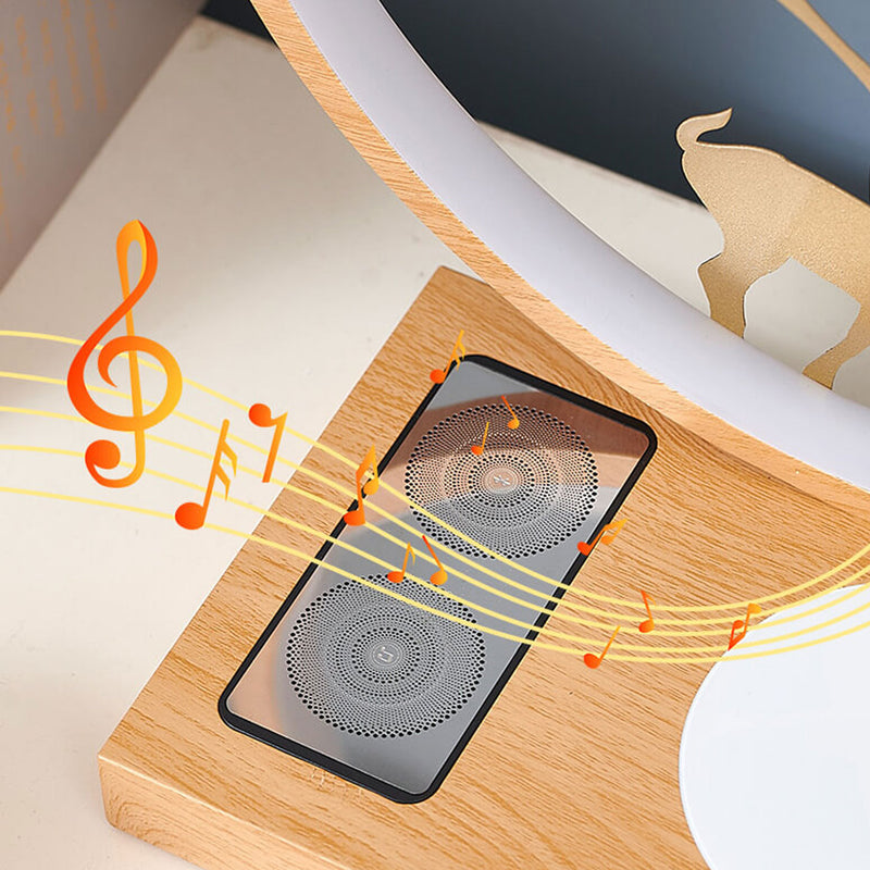 Lampe de table décorative tactile de chargement sans fil LED avec design créatif de cerf rond 