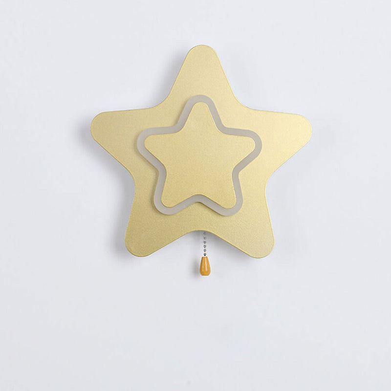 Modern Creative Pentagram Star LED Pull Cord Wall  Sconce Lamp