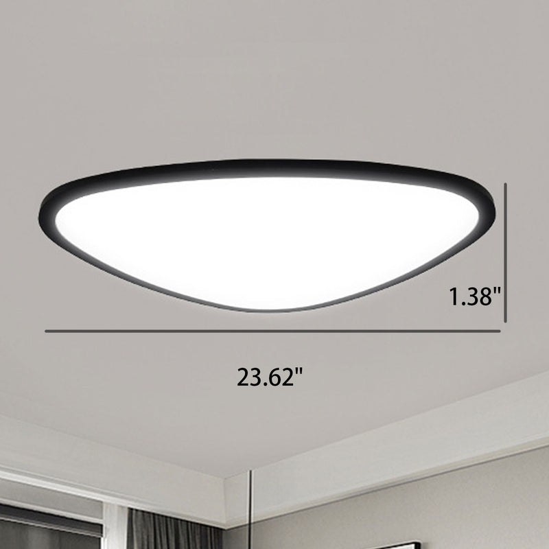 Modern Minimalist Aluminum Acrylic Round Triangle LED Flush Mount Ceiling Light