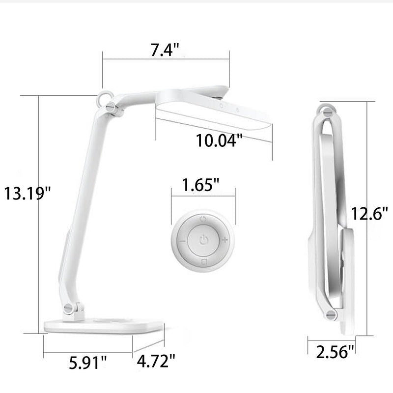 Einfache weiße aufladende faltbare LED-Schreibtischlampe mit Augenschutz 