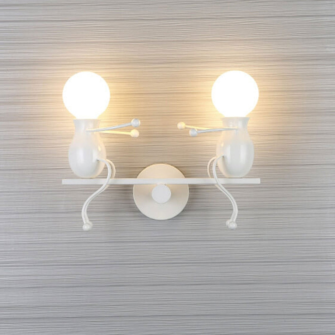 Moderna Creativa Dos Pequeñas Personas Lámpara Aplique de Pared de 2 Luces 
