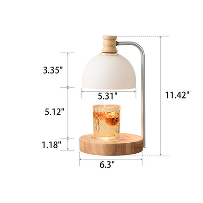 Lampe de table à cire fondue à 2 lumières avec dôme en verre simple 
