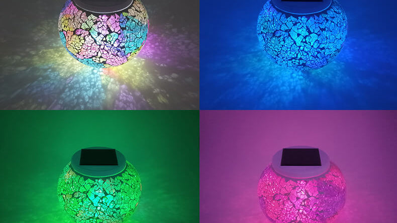 Solar wasserdichte Mosaik dekorative LED Außenleuchte 