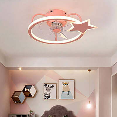 Étoile enfantine/Conception de dauphin Ventilateur LED silencieux avec montage affleurant 