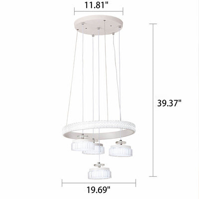 ثريا LED من الألومنيوم والحديد المطاوع بتصميم حديث وبسيط 
