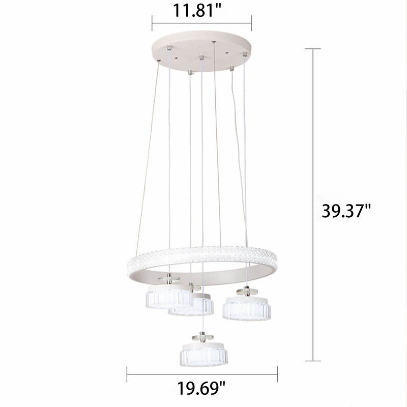 ثريا LED من الألومنيوم والحديد المطاوع بتصميم حديث وبسيط 