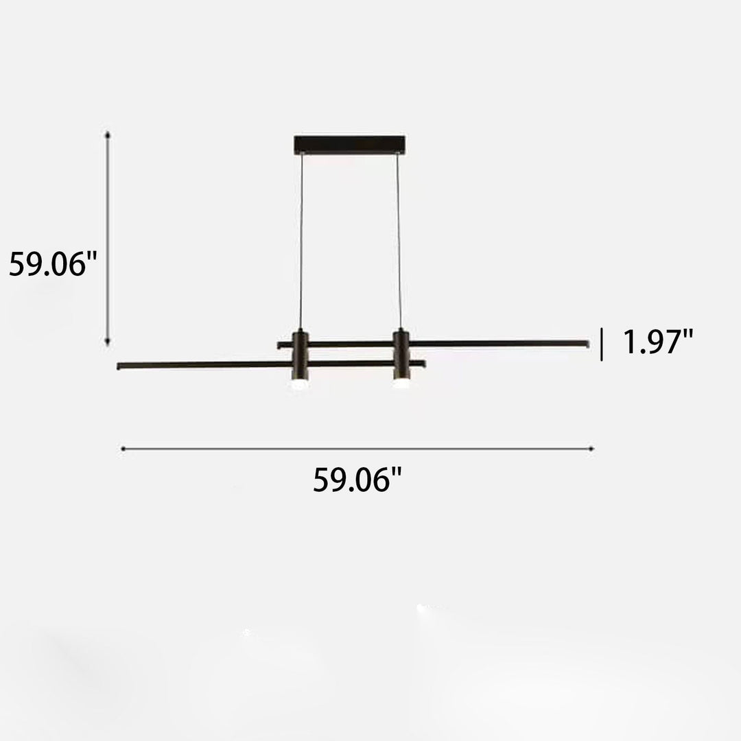 Lustre LED moderne à longue ligne avec projecteur pour îlot 
