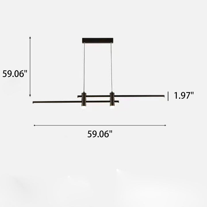 Lustre LED moderne à longue ligne avec projecteur pour îlot 