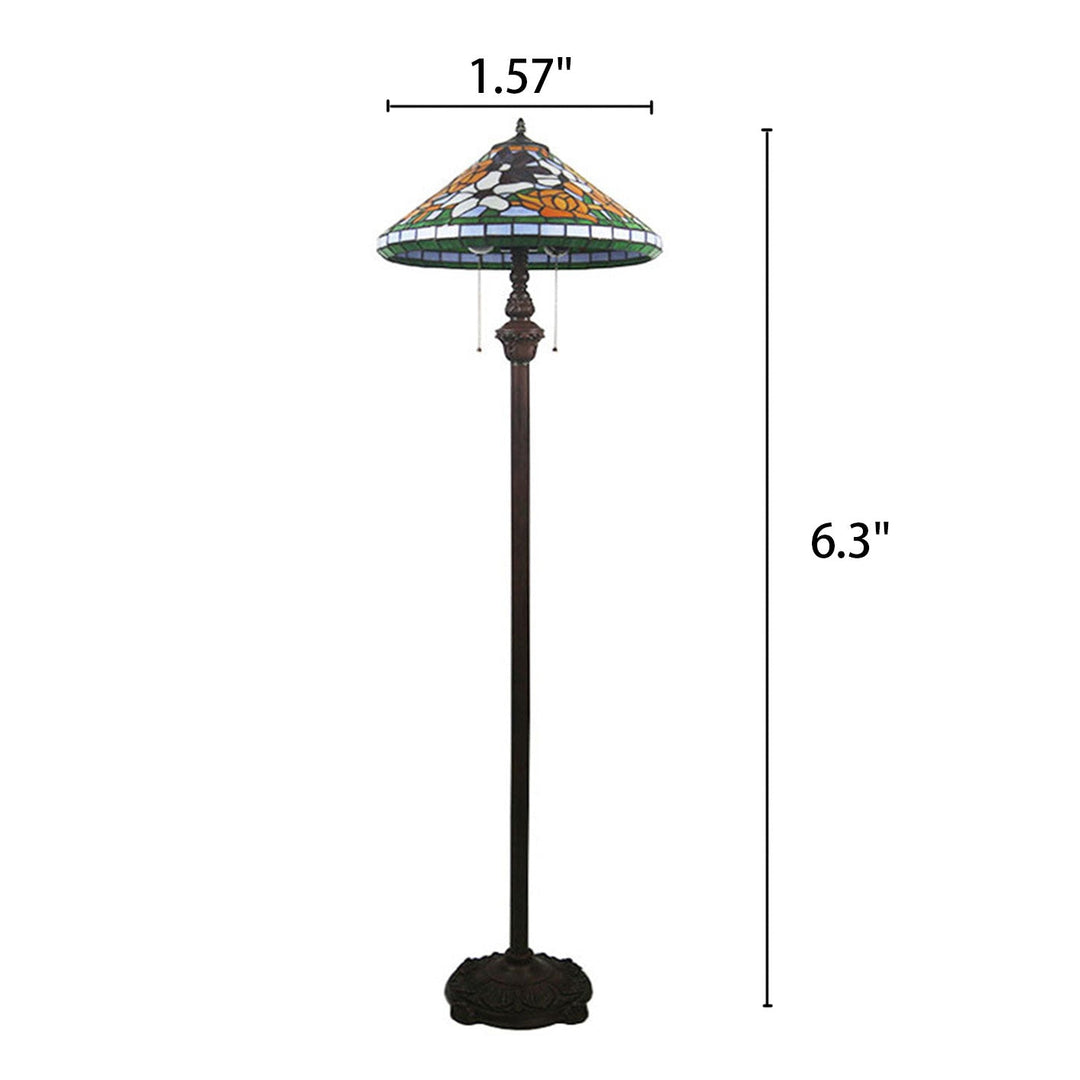 Südostasiatischer Stil Glas Tiffany 2-Licht Stehlampe 