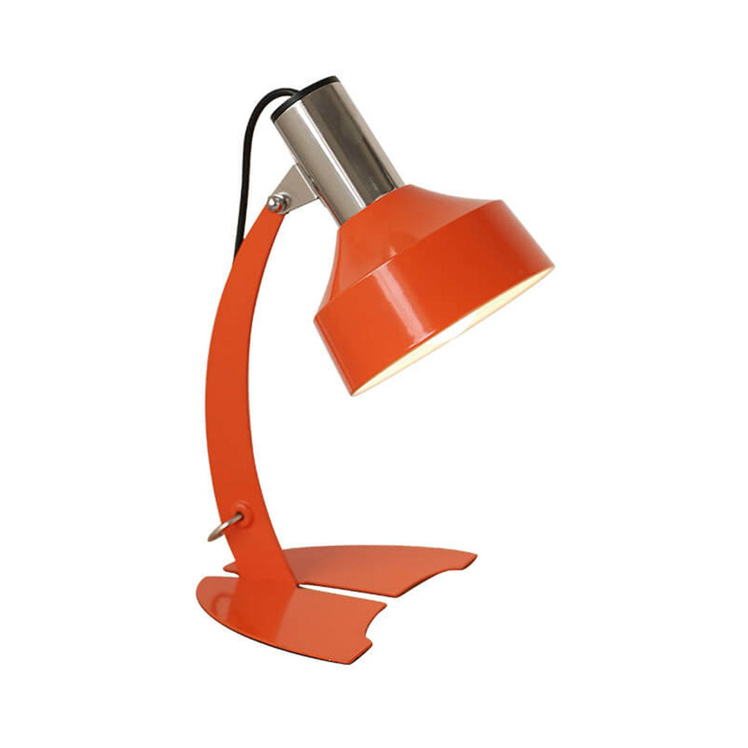 Vintage Orange Eisenkuppel-Schirm Fischschwanzfuß 1-Licht Tischlampe 