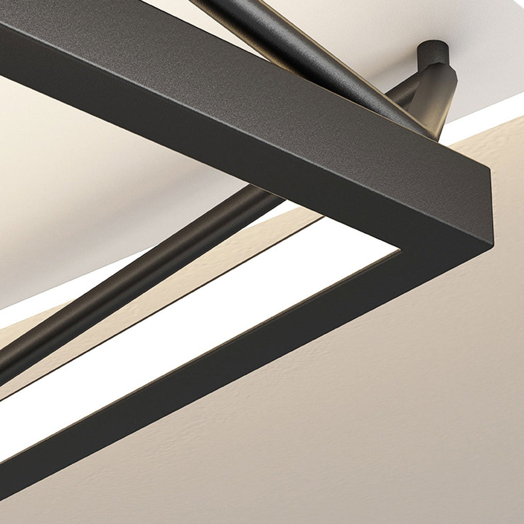 Luz de techo LED montada al ras con diseño geométrico cuadrado minimalista moderno de hierro y acrílico 