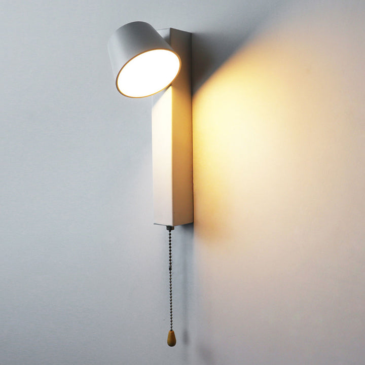 Applique murale LED avec interrupteur à tirette en fer forgé simple nordique et acrylique 