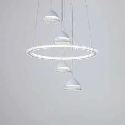 Nordic Minimalist Circle Diamond / Apple Hanging LED Chandelier