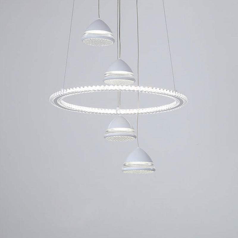 Nordic Minimalist Circle Diamond / Apple Hanging LED Chandelier