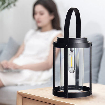Solar ABS Cylindrical Lampshade Waterproof LED Portable and Hangable Outdoor Light
