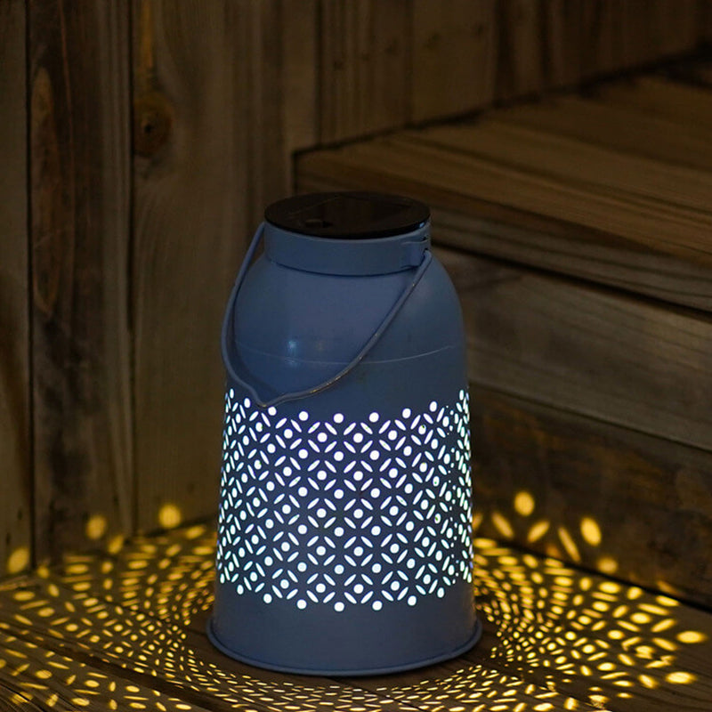 Solar Waterproof Water Bottle Shape Design Hollow Pattern LED Outdoor Decorative Light