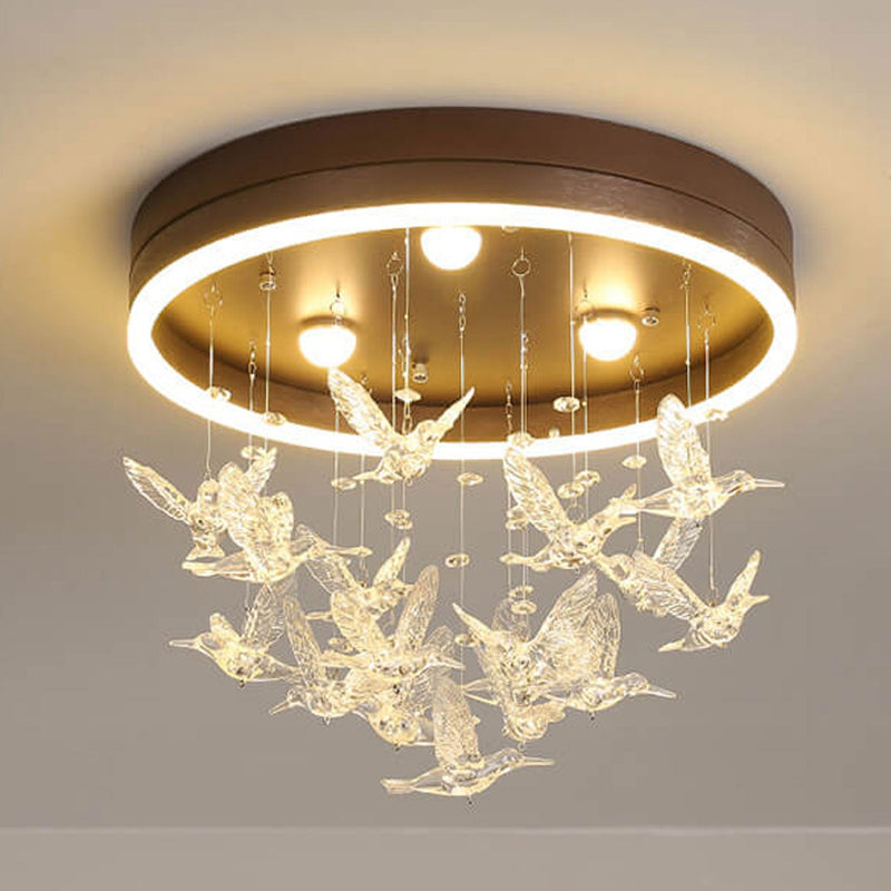 Modern Creative Cartoon Round Bird / Skirt Hanging LED Flush Mount Ceiling Light