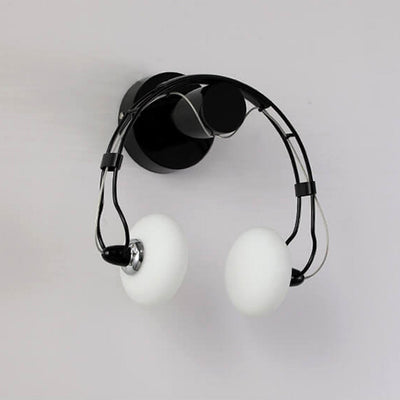 Modernes kreatives Kopfhörer-Design aus Glas, 2-Licht-Wandleuchte 