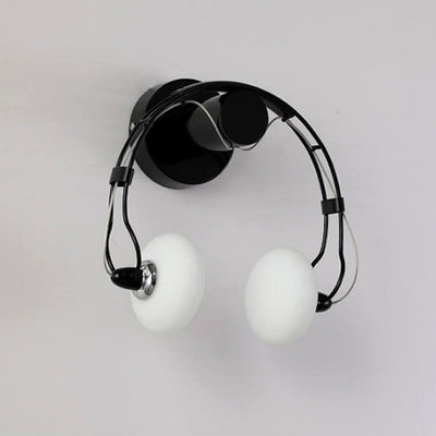 Modern Glass Creative Headphone Design 2-Light Wall Sconce Lamp