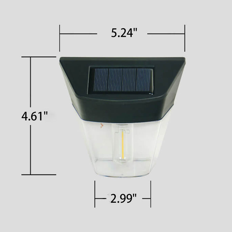 مصباح حائط LED مقاوم للماء في الهواء الطلق على شكل شبه منحرف شفاف ABS للطاقة الشمسية 