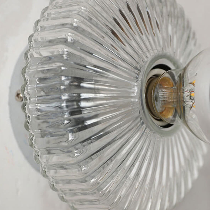 Vintage Glass Vertical Grain Design 1-Light Wall Sconce Lamp