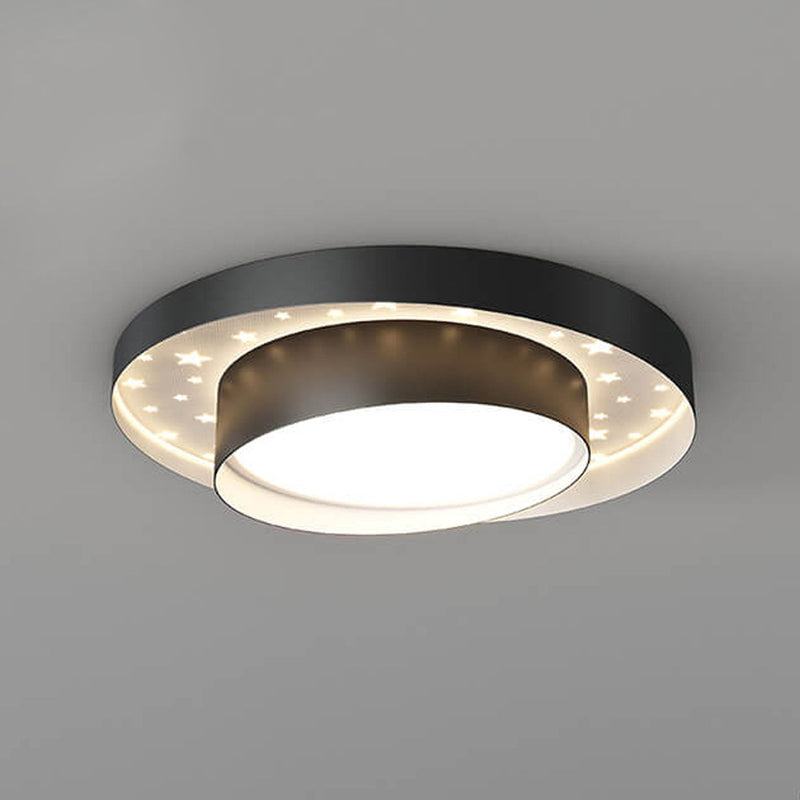 Nordic Minimalist Round Star Effect LED Flush Mount Ceiling Light