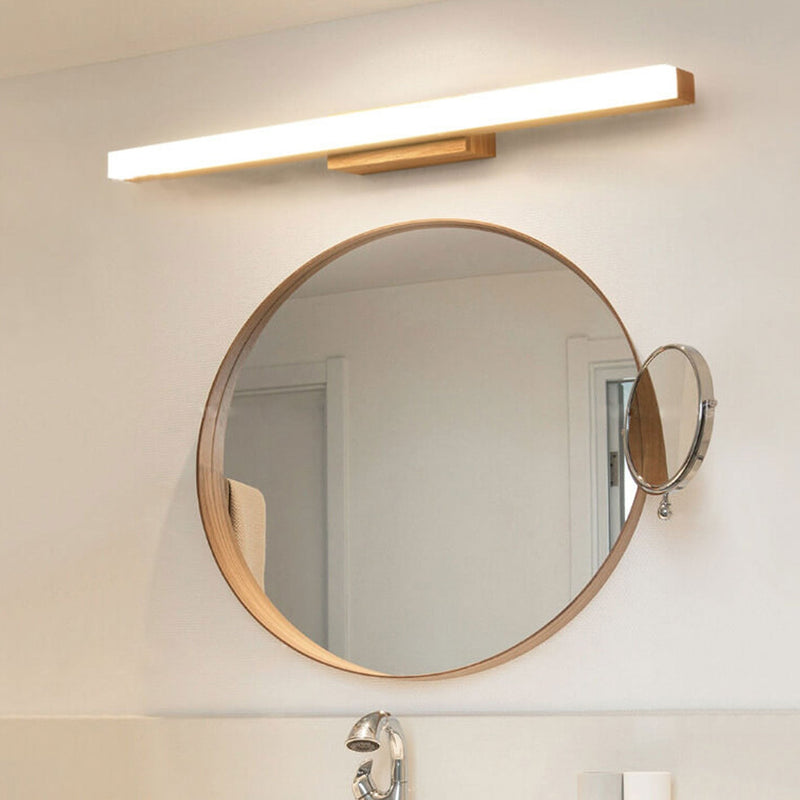 Lámpara de Aplique de Pared LED Minimalista Nórdica de Madera en Forma de Tira Larga 