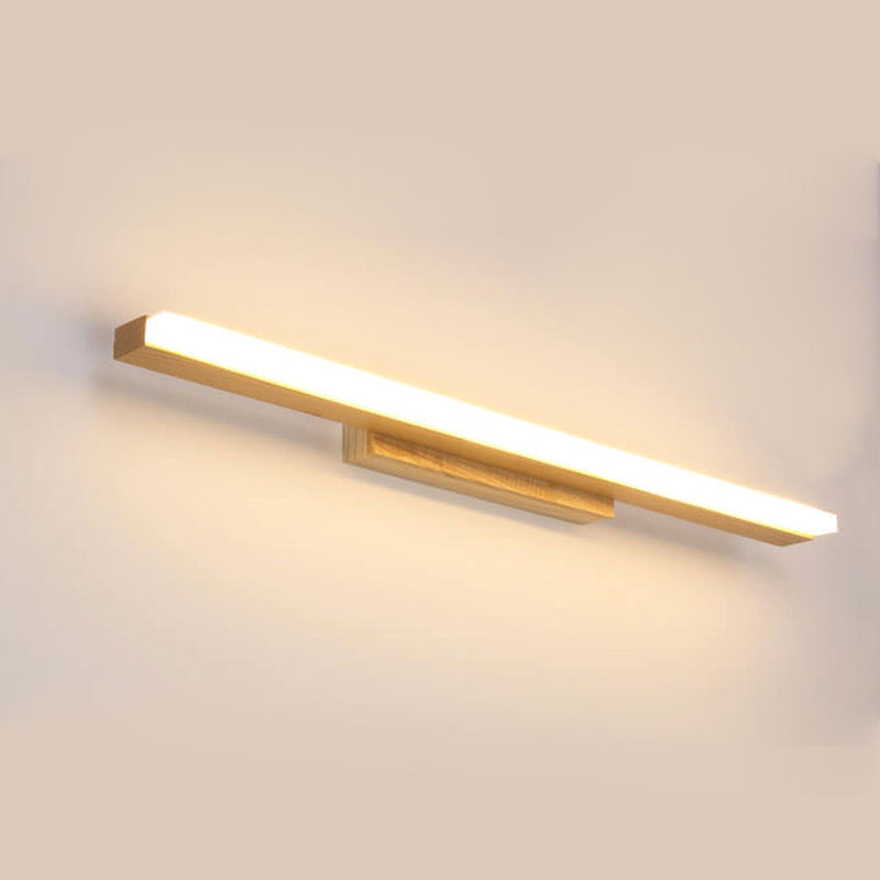Nordic Minimalist Log Strip Vanity Light LED Wall Sconce Lamp