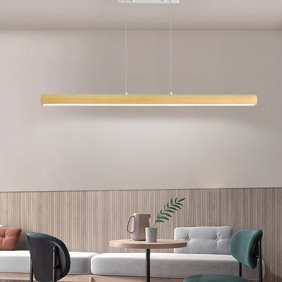 Modern Simple Log Long Strip Island Light LED Chandelier