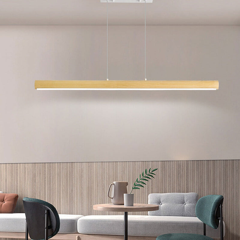 Modern Simple Log Long Strip Island Light LED Chandelier