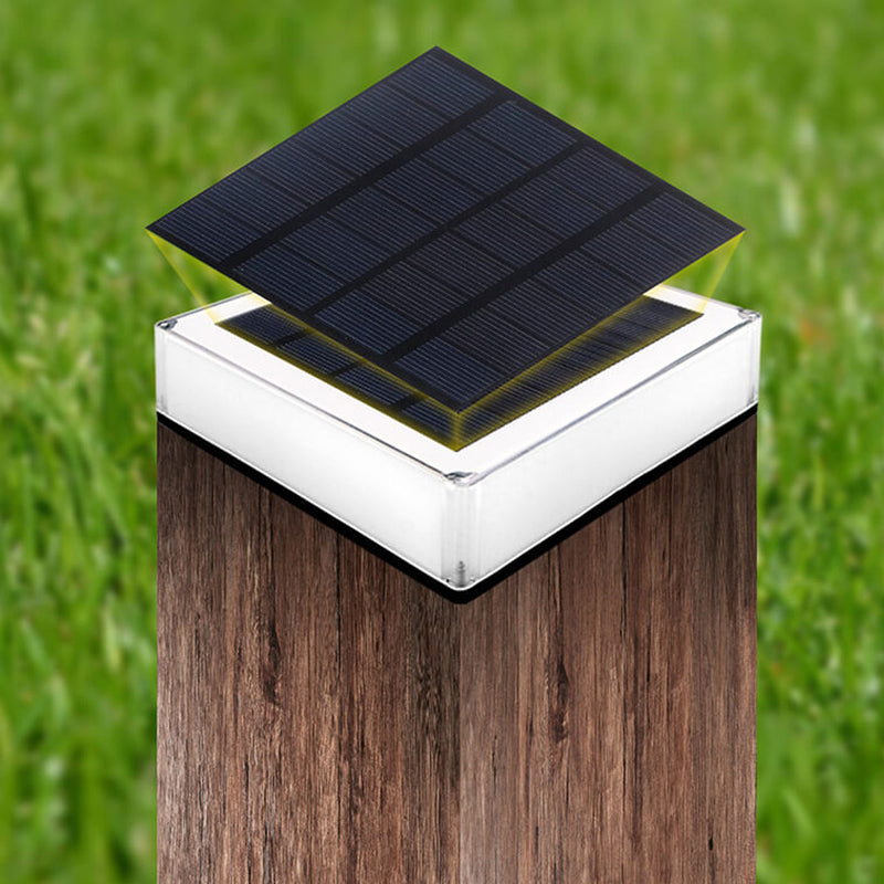 Modern Solar RGB Square Post Head Light Outdoor Garden Landscape Light