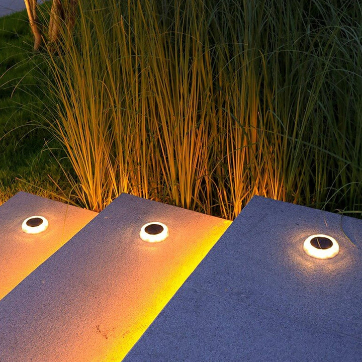 Solar Einfaches Rundes LED Outdoor Wasserdichtes Rasen Eingebettetes Licht 