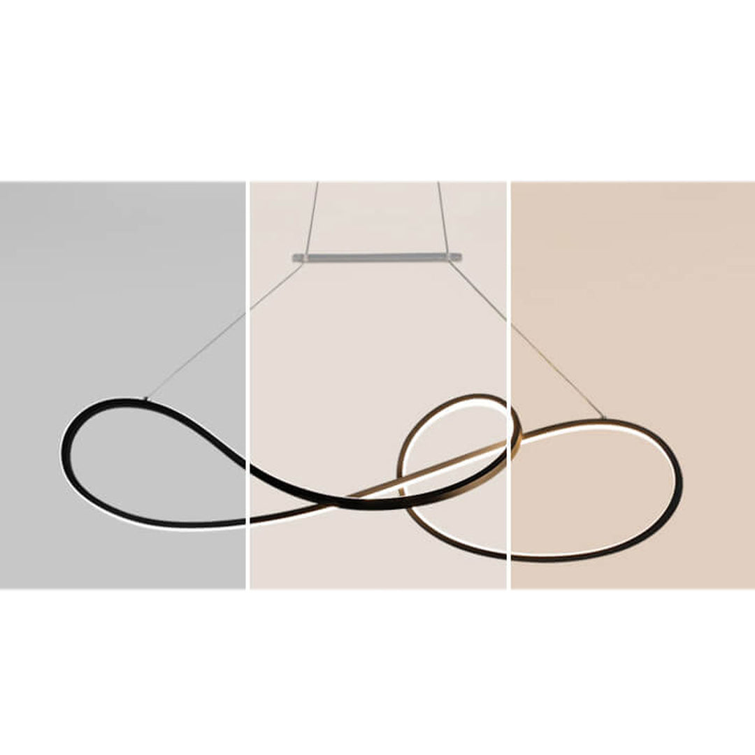 Lámpara de Araña Moderna de Lujo Ligero con Anillo Curvo LED para Isla 