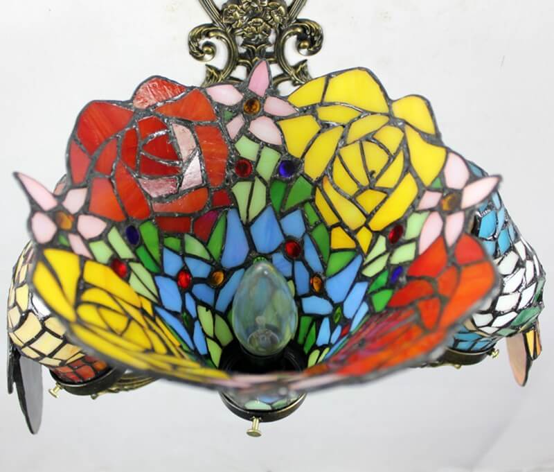 Tiffany Parrot Stained Glass 3-Light Wall Sconce Lamp