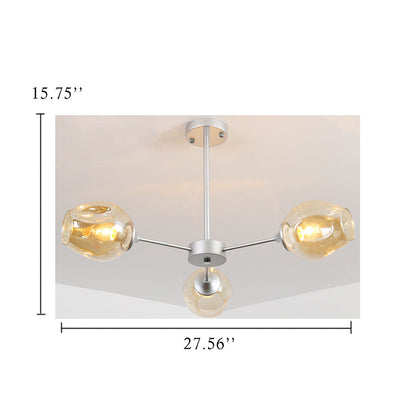 Cup Shade 3-6 Light Semi-Flush Mount Lighting