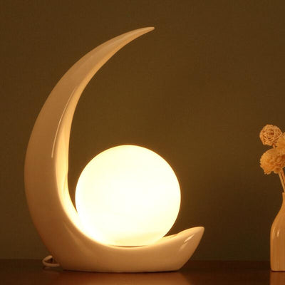 Creative Crescent Night Resin 1-Light Table Lamps