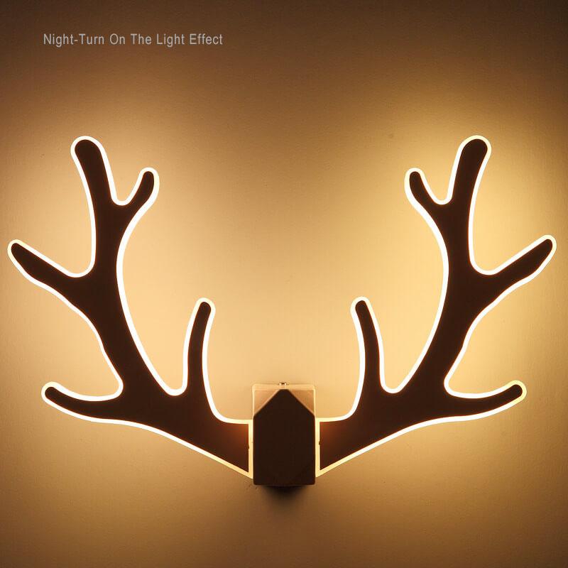 Simple 1-Light Antler Shaped Led Armed Sconce