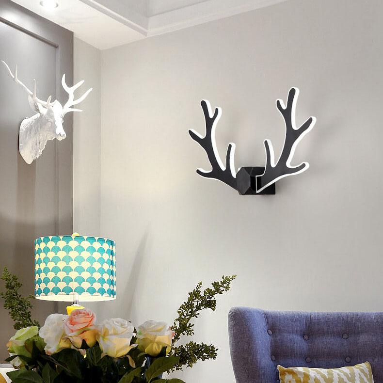 Simple 1-Light Antler Shaped Led Armed Sconce