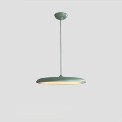 Lámpara colgante LED de metal con forma de platillo volante nórdico Macaron 