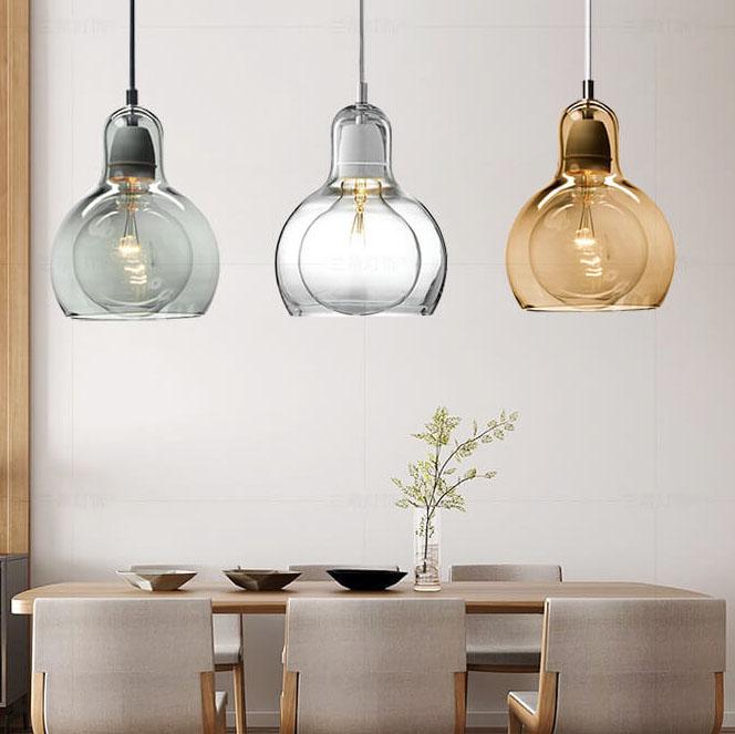 Modern Gourd Glass 1-Light Pendant Light