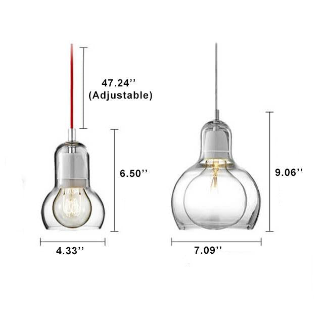 Modern Gourd Glass 1-Light Pendant Light