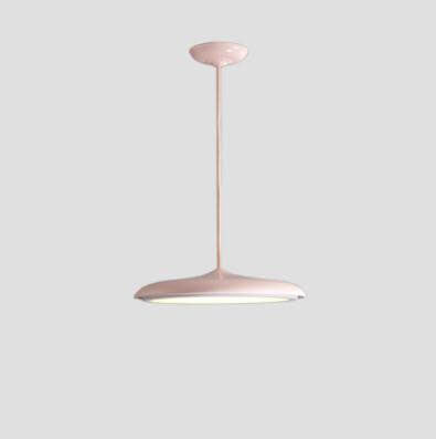 Lámpara colgante LED de metal con forma de platillo volante nórdico Macaron 