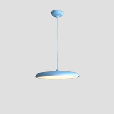 Lámpara colgante LED de metal con forma de platillo volante nórdico Macaron 
