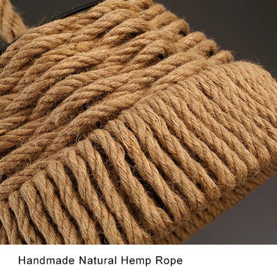 Vintage Hemp Rope 1-Light Dome Pendant Light