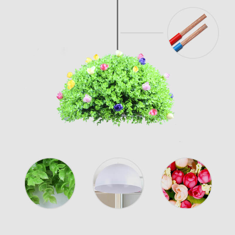 Modern Simulation of Greenery Half Round 1-Light Pendant Light