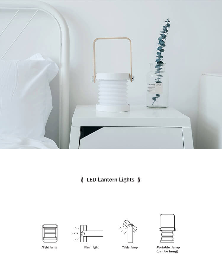 Lámpara Linterna Luz Nocturna Creativa Plegable Portátil LED Lámpara de Mesa 