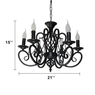 Europäische schmiedeeiserne 6/8-Licht-Kerzenketten-Hängeleuchter 