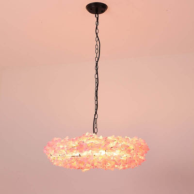 Modern Pink 1-Light Blossom Flower LED Pendant Light